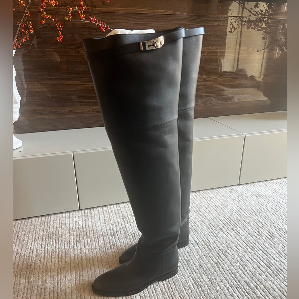 Hermes thigh high boots sz38.5 NIB